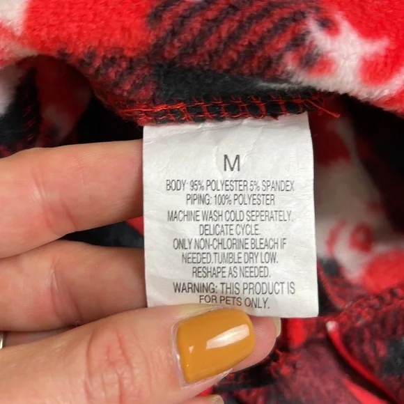 🌺 target dog fleece red plaid  Christmas pajamas size M - Picture 3 of 4